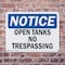 Signmission Open Tanks No Trespassing OSHA Notice Sign, Plastic, 10in W x 7in L, 2PK OS-2PACK-NS-P-710-L-17016 - alternate 4
